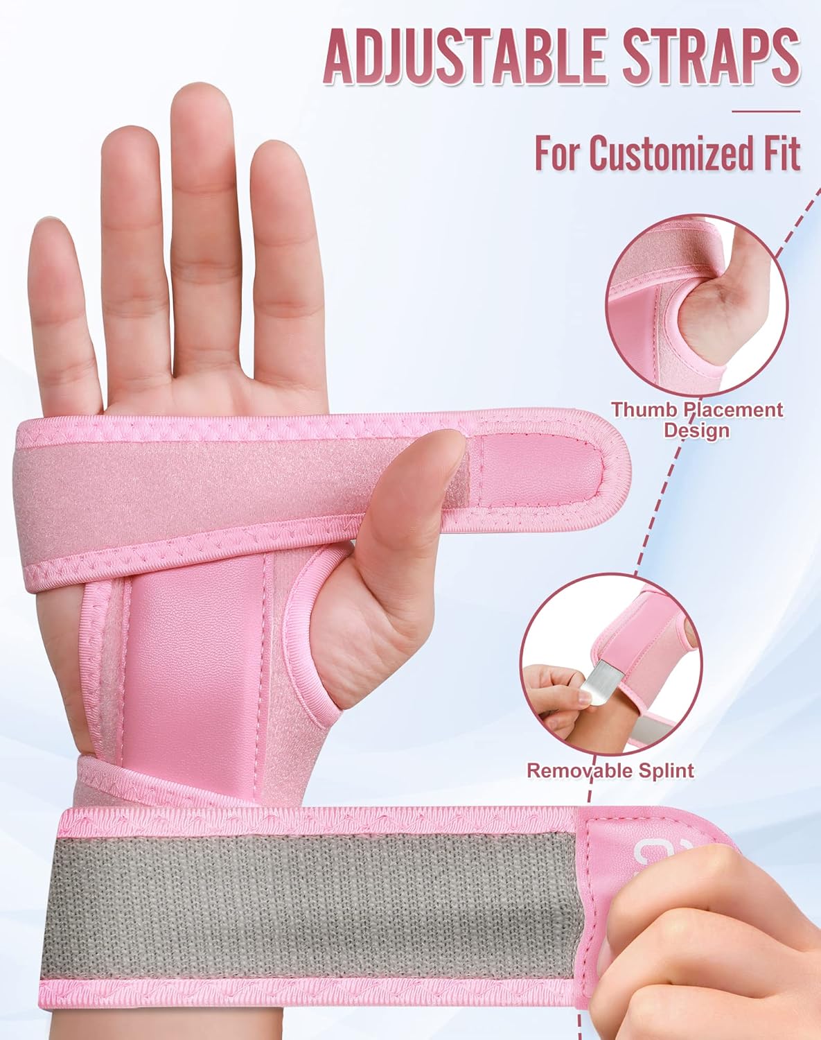 SUEH DESIGN Muñequera para túnel carpiano, 1 par de férula de muñeca para mano izquierda y derecha, muñequera ajustable para Tndonitis artritis y
