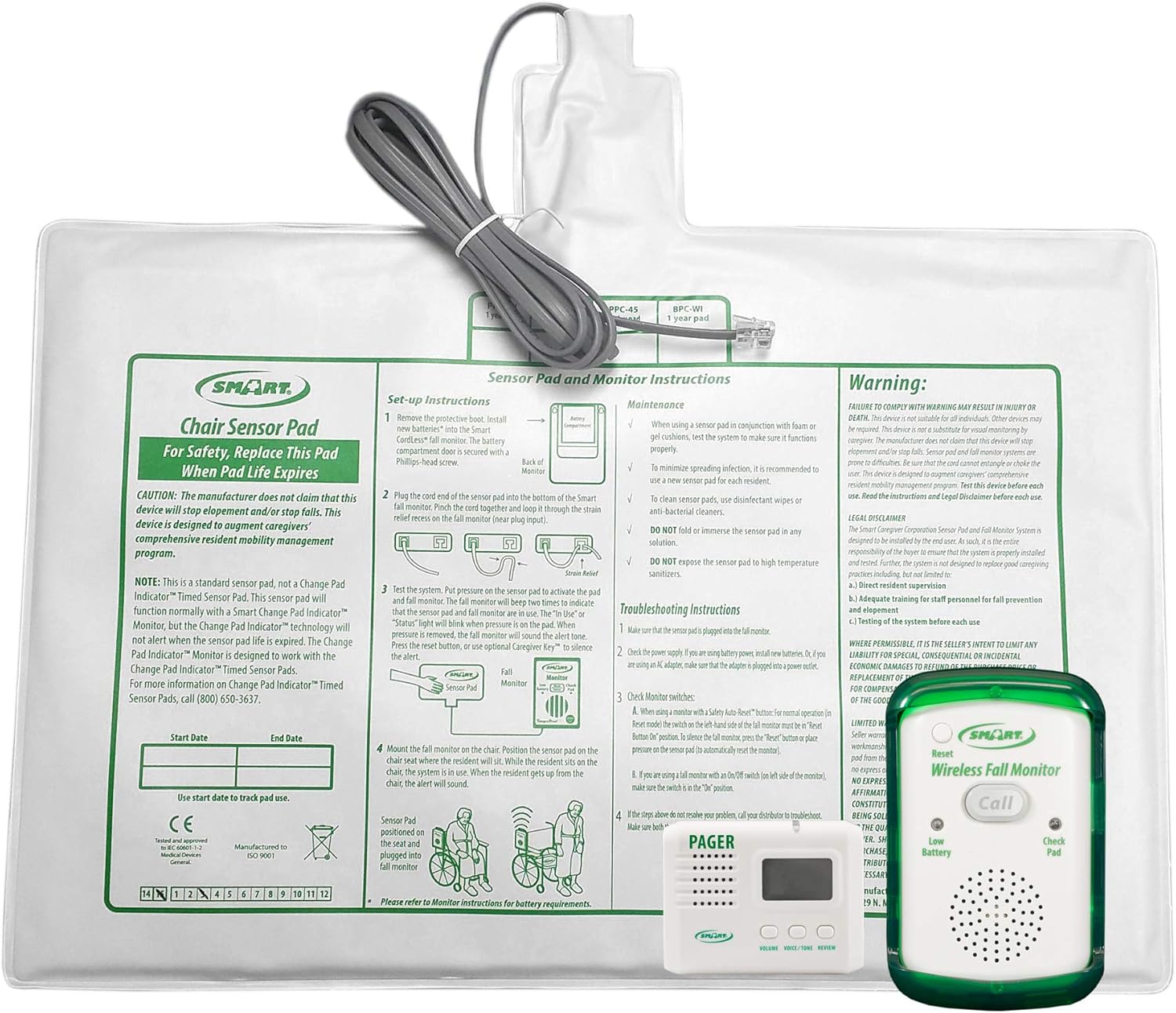 Prevención de caídas para personas mayores, alarma de silla y almohadilla de sensor de silla, alertas al buscador inalámbrico del cuidador. Artículo
