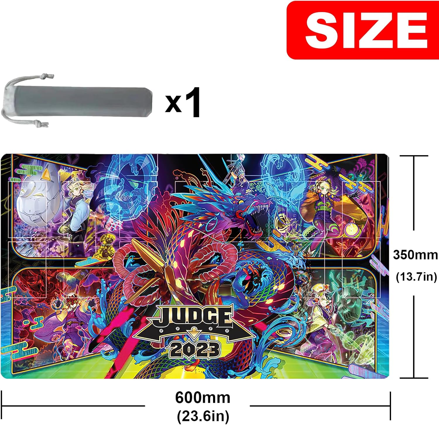 ygo Amazing Dragon Playmat – Alfombrilla para competición de juegos, carpeta de tarjetas, cubierta de 23.6 x 13.7 pulgadas