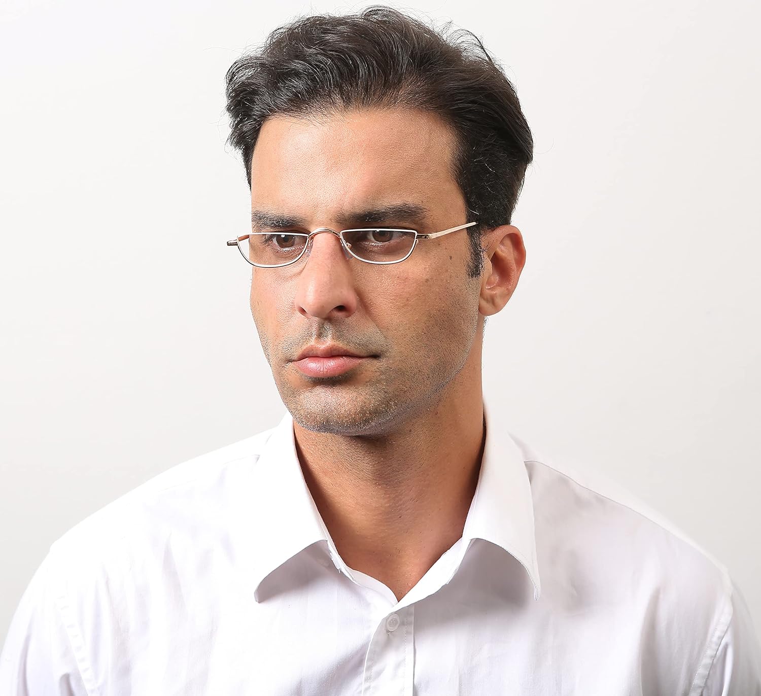 REAVEE Paquete de 2 lentes de lectura de media luna de diseño retro, para mujeres y hombres, bisagra de resorte, lentes delgados elegantes con