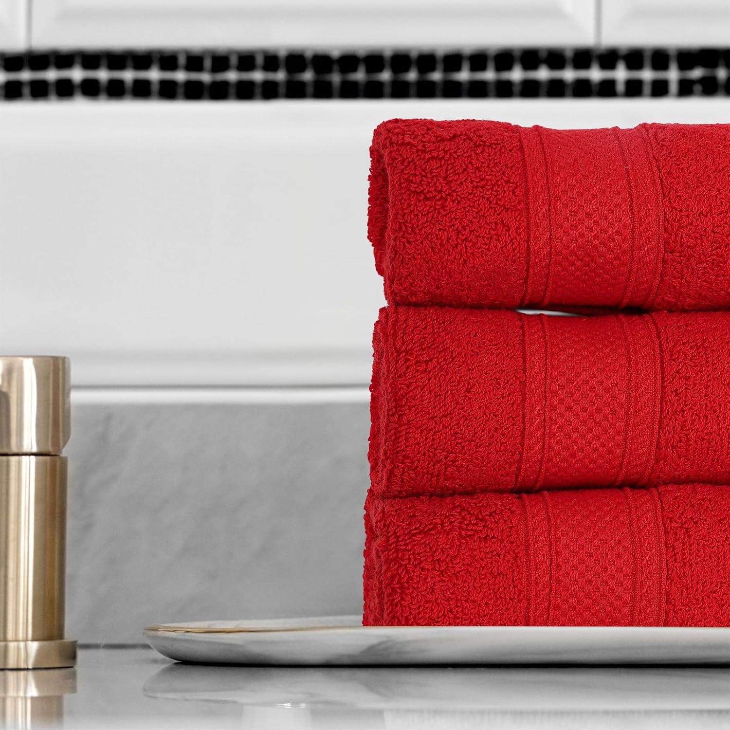 MoNiBloom Juego de 8 toallas de baño 100% algodón para baño, hogar, spa, gimnasio, ducha, contiene 2 toallas de baño de 27 x 54 pulgadas, 2 toallas