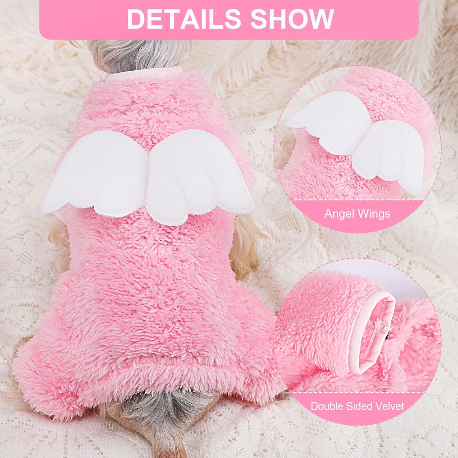 Kosiyi Suéteres para perros pequeños, hembra, niño, pijamas para perros de Pascua, ropa de forro polar para perros pequeños, overol de terciopelo