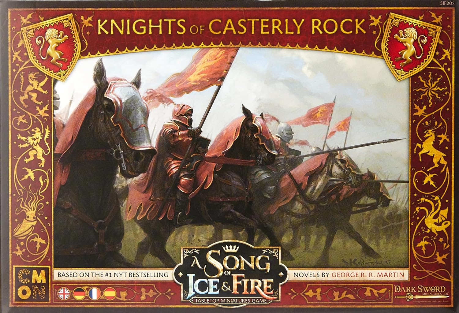 Una canción de hielo y fuego – Caja de unidades de juego de mesa Knights of Casterly Rock  Juego de estrategia para adolescentes y adultos  A partir