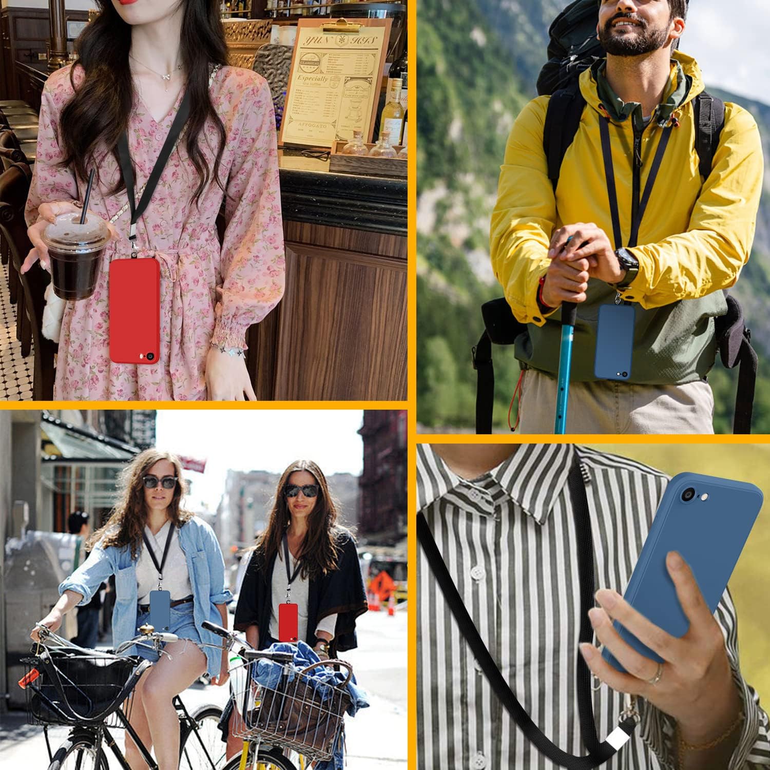 HIYUUTTBS Funda compatible con iPhone 11 de 6.1 pulgadas, silicona líquida suave al tacto de cuerpo completo, correa de cordón para el cuello, funda