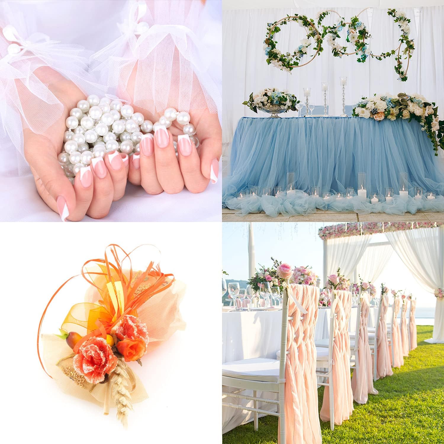 Rollos de tul, carrete de tela de tul de 6 pulgadas, carrete de perno de tela de tul para boda, falda tutú, manualidades, decoración de fiesta de