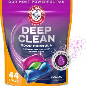 ARM & HAMMER Deep Clean Odor Formula Detergente Power Paks, 44 unidades ARM & HAMMER Deep Clean Odor Formula Detergente Power Paks, 44 unidades