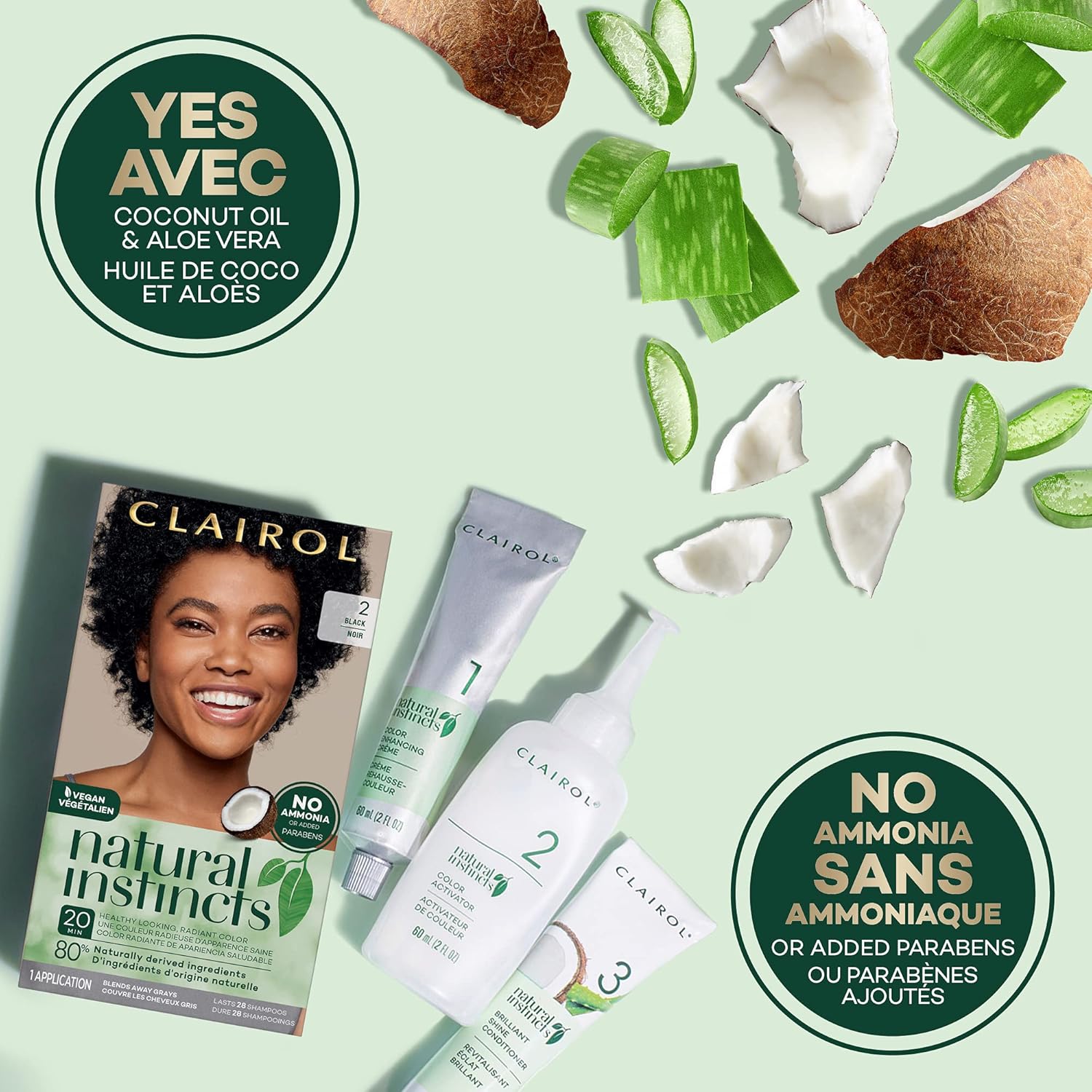 Clairol Natural Instincts – Tinte semipermanente para el cabello, color castaño cálido oscuro 4W, paquete de 2 unidades