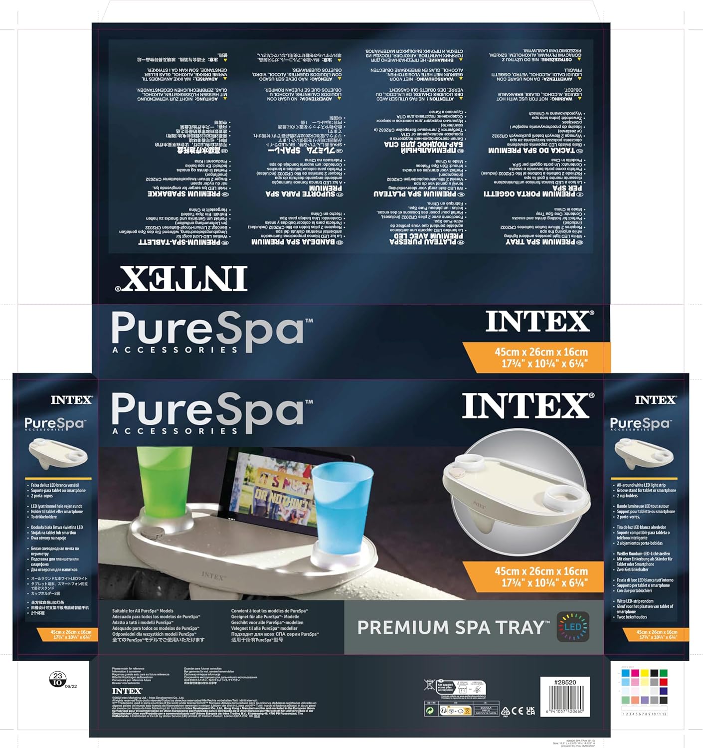 Intex Bandeja de spa con luz