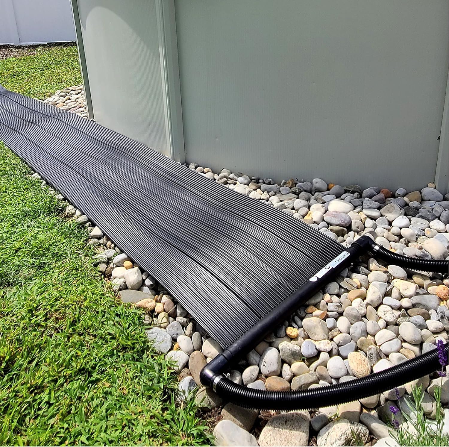 SunHeater Calentador solar, incluye un panel de 2 x 20 pies (40 pies cuadrados), sistema de calefacción para piscinas sobre el suelo y eleva la