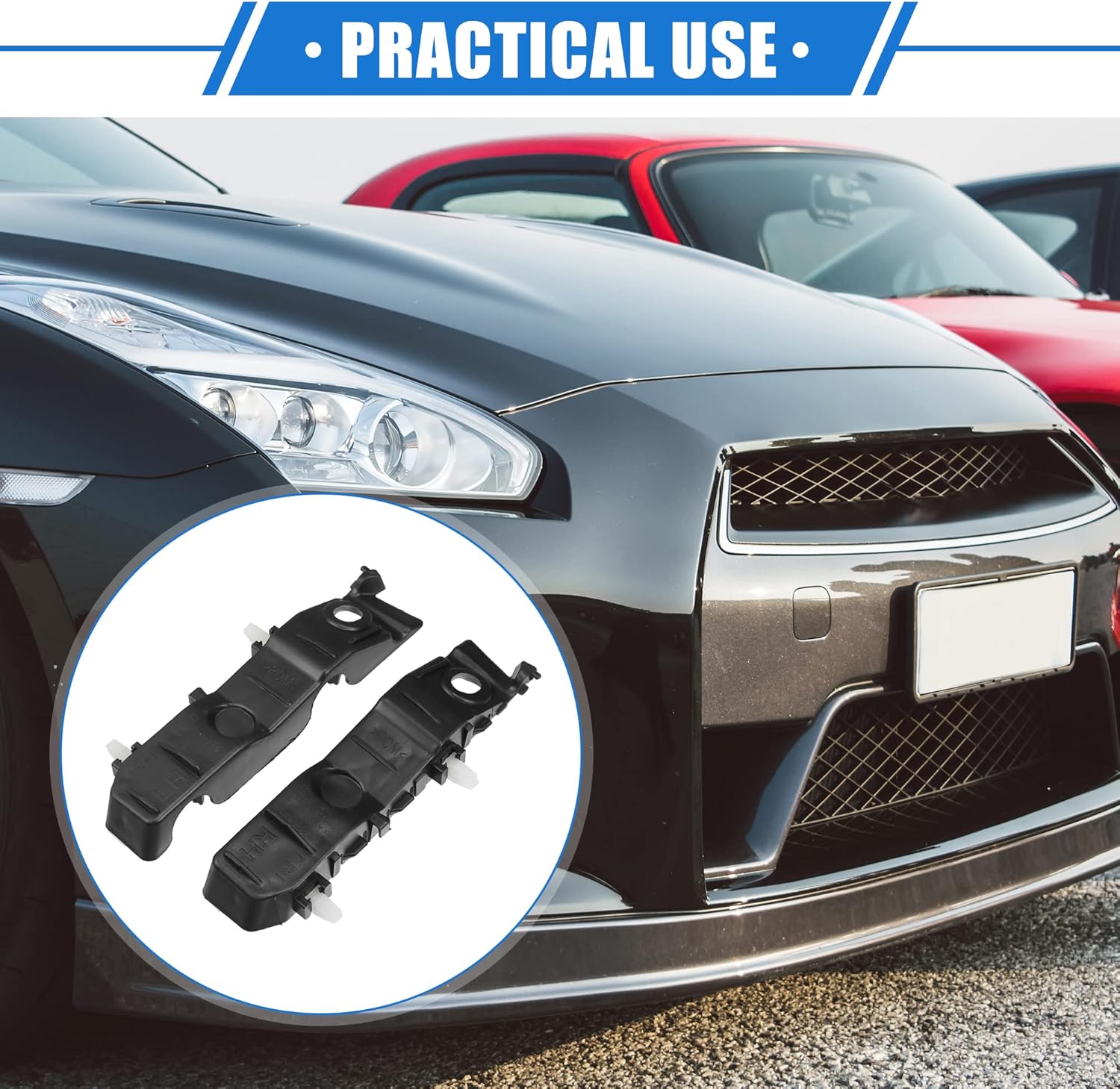 VekAuto 1 par de soportes de parachoques soporte Fender cubierta compatible para Kia Forte 2010 2011 2012 2013, plástico duradero negro delantero
