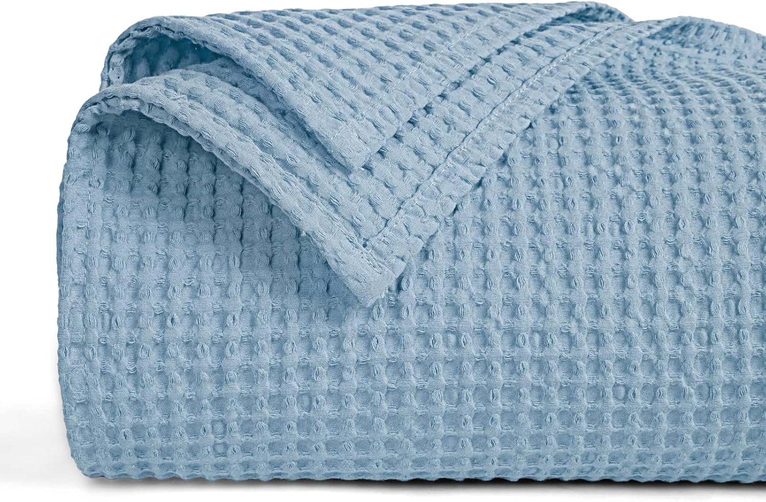 PHF – Manta 100% algodón tejido gofre tamaño individual 66 x 90 pulgadas, manta suave y transpirable prelavada para todas las estaciones, capa