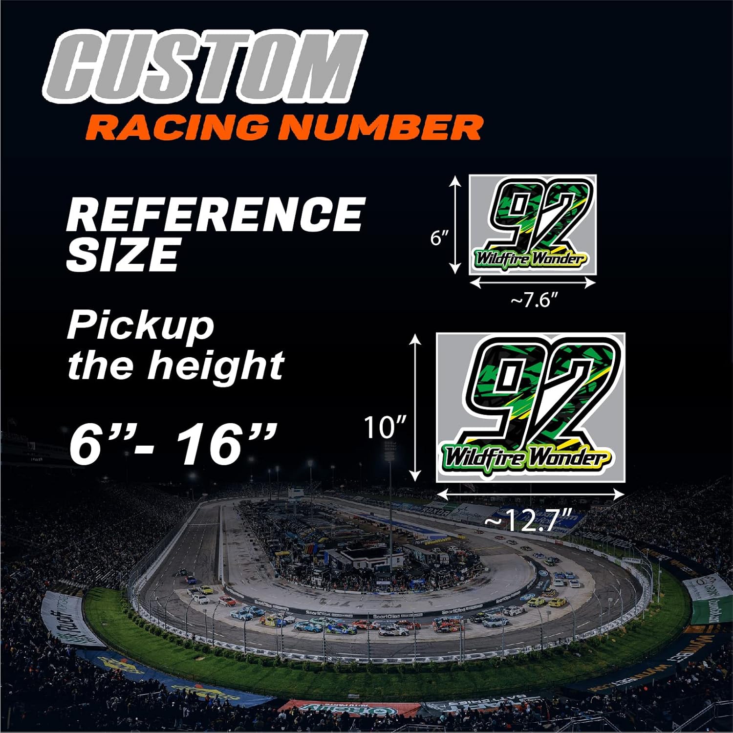 2 unidades Autocross Custom Number Sticker Car Door Racing Calcomanías de vinilo extraíbles 6-16 pulgadas rojo naranja amarillo verde azul Aque