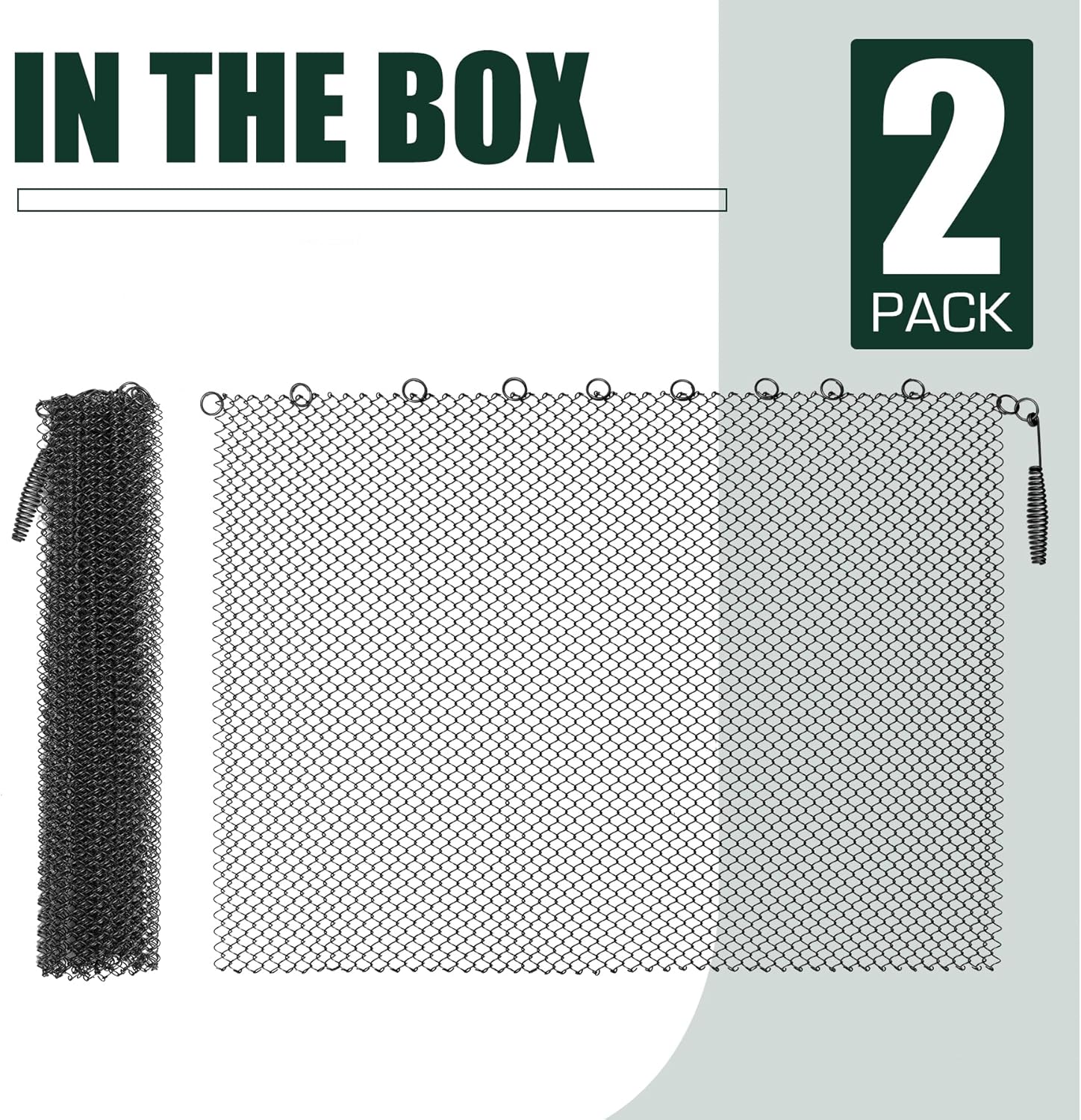 Cortina de malla para chimenea de 26 x 24 pulgadas, cortina de repuesto para chimenea, cadena decorativa de protección contra chispas, embalaje de