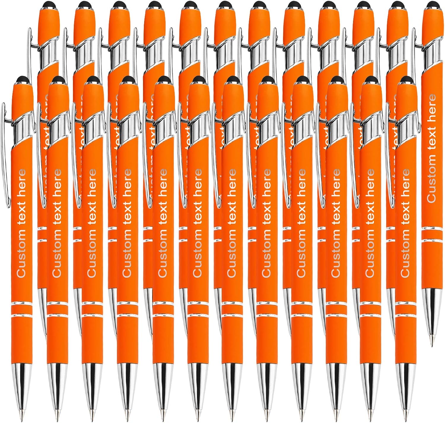 YAEILOV 24 bolígrafos personalizados a granel con punta de lápiz capacitivo, bolígrafos personalizados de 0.020 in con nombre, logotipo o mensaje