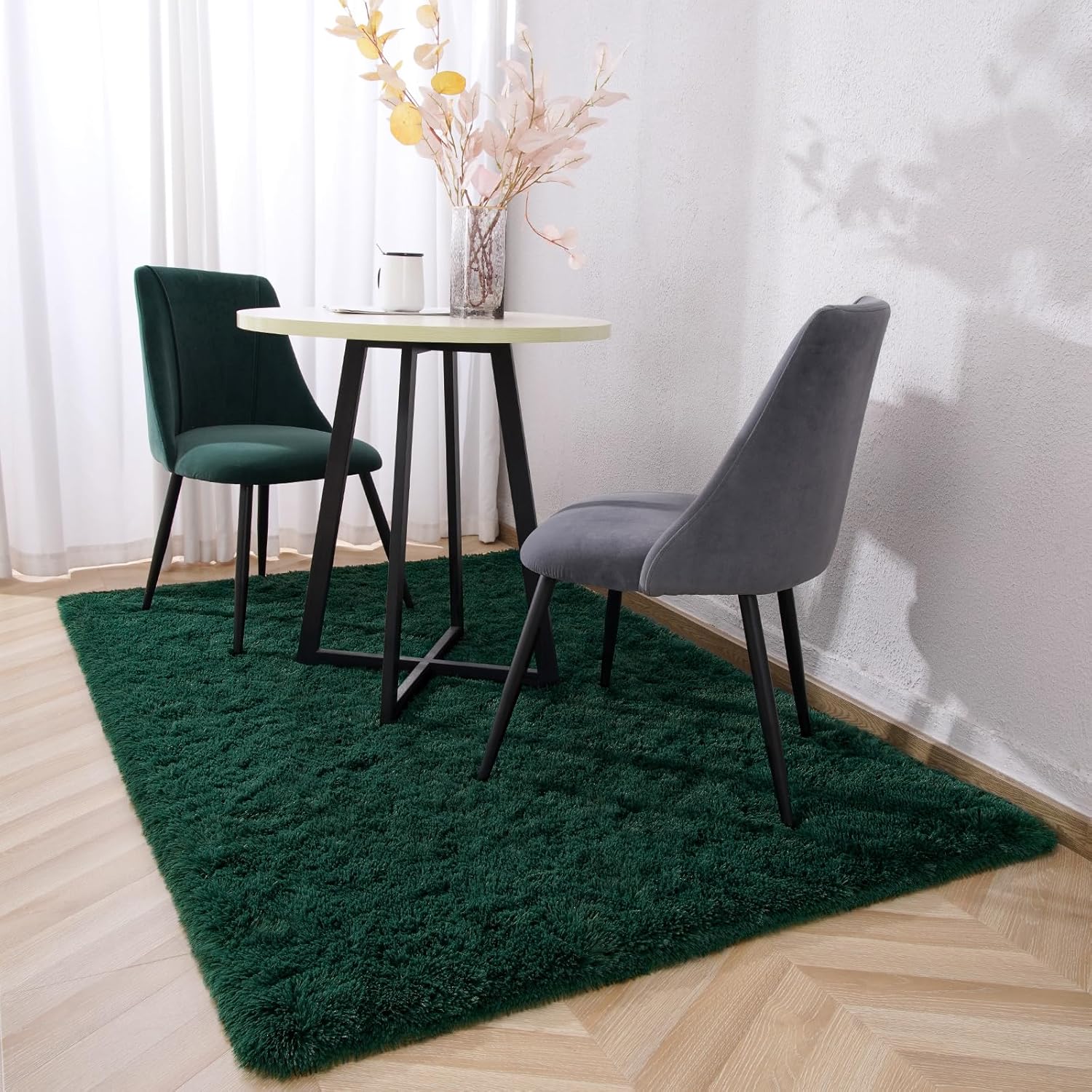 Kimicole Alfombra de área para dormitorio, sala de estar, decoración del hogar, alfombra mullida mejorada de 6 x 9 pies para apartamento,