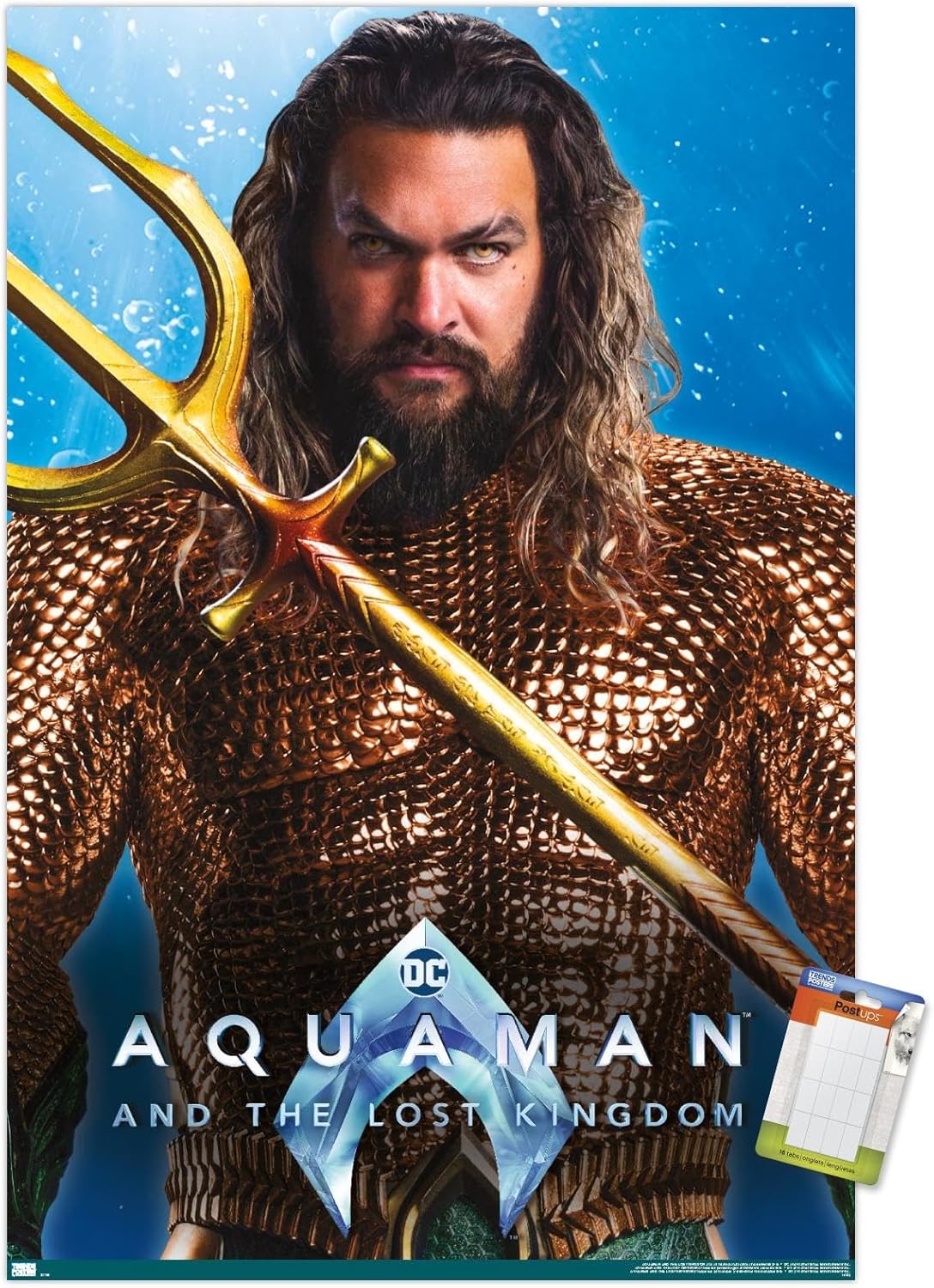 Trends International DC Comics Movie Aquaman and the Lost Kingdom – Póster de pared de Aquaman, 22.37 x 34.00 pulgadas, paquete de póster y montaje