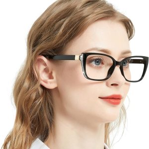 Anteojos de lectura grandes para mujer, cuadrados, ojo de gato, 1.0, 1.25, 1.5, 1.75, 2.0 a 6.0, con lado brillante Anteojos de lectura grandes para mujer, cuadrados, ojo de gato, 1.0, 1.25, 1.5, 1.75, 2.0 a 6.0, con lado brillante