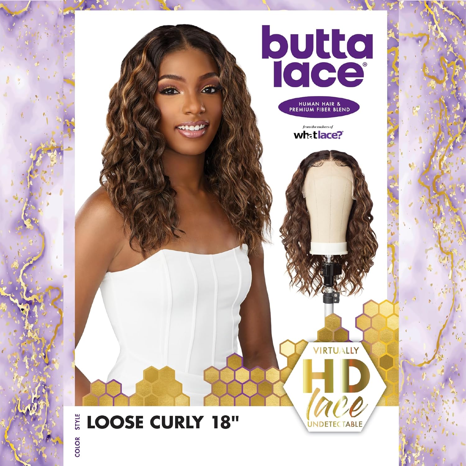 Sensationnel Butta – Pelucas de encaje frontal, mezcla de cabello humano, suelto, rizado, 18 extra ancho, 5 pulgadas, línea de cabello prearrancada,