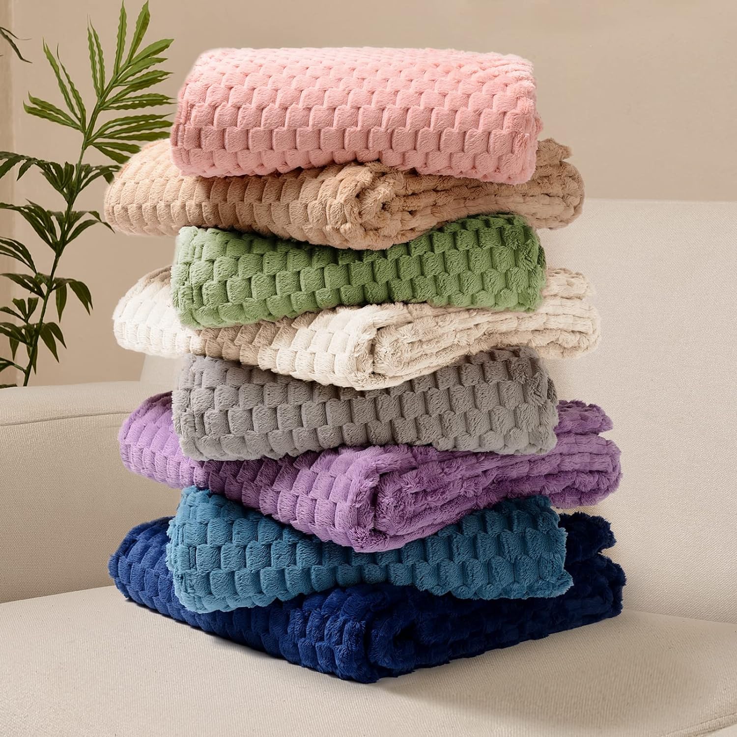 FY FIBER HOUSE Manta de forro polar para sofá, de 10.58 ozm, súper suave, mullida, para sofá de oficina, 50 x 60 pulgadas, color gris claro
