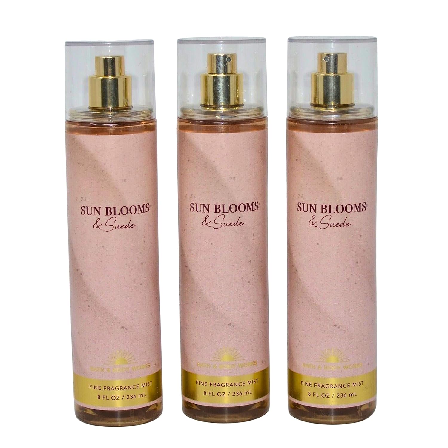 Bath & Body Works Fragancia en bruma paquete de 3 unidades de 8 onzas cada uno (Sun Blooms and Suede)