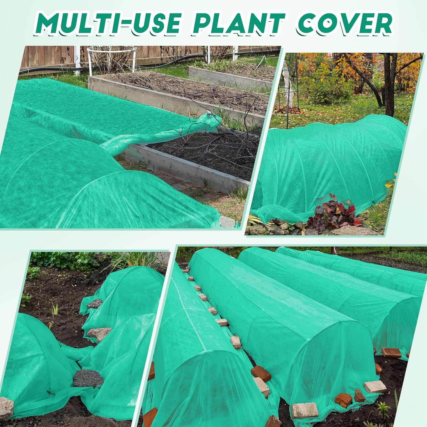 Berlune Cubiertas para plantas con protección contra la congelación, mantas para plantas para protección de invierno, cubierta flotante de hileras