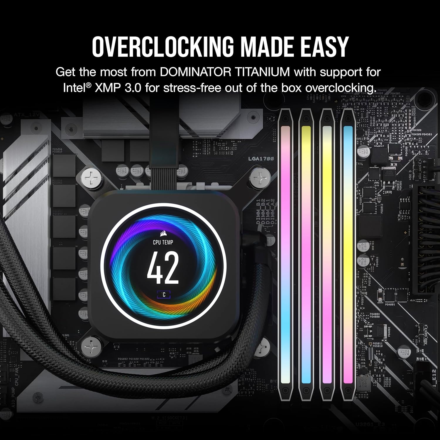 CORSAIR Dominator Titanium RGB DDR5 RAM 32 GB (2 x 16 GB) DDR5 6400 MHz CL32 Intel XMP iCUE Memoria de computadora compatible – Blanco