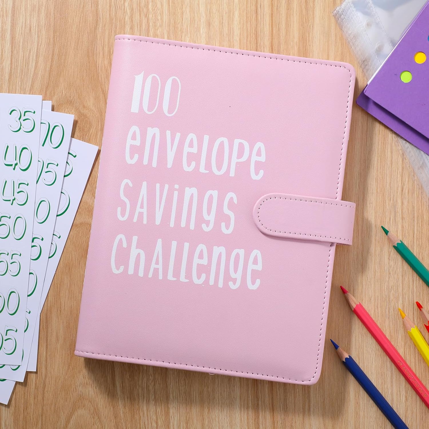 Aliceset Carpeta de desafíos de ahorro de dinero con 100 sobres, forma fácil y divertida de ahorrar 5.050, carpeta de presupuestos con sobres de