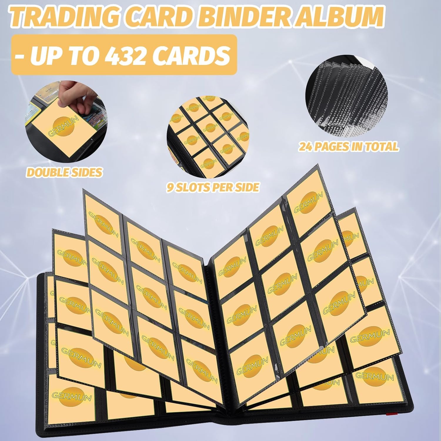Carpeta de tarjetas, 9 bolsillos para 432 tarjetas, carpeta de tarjetero, álbum de tarjetas para Yugioh, MTG y otros TCG, rosa