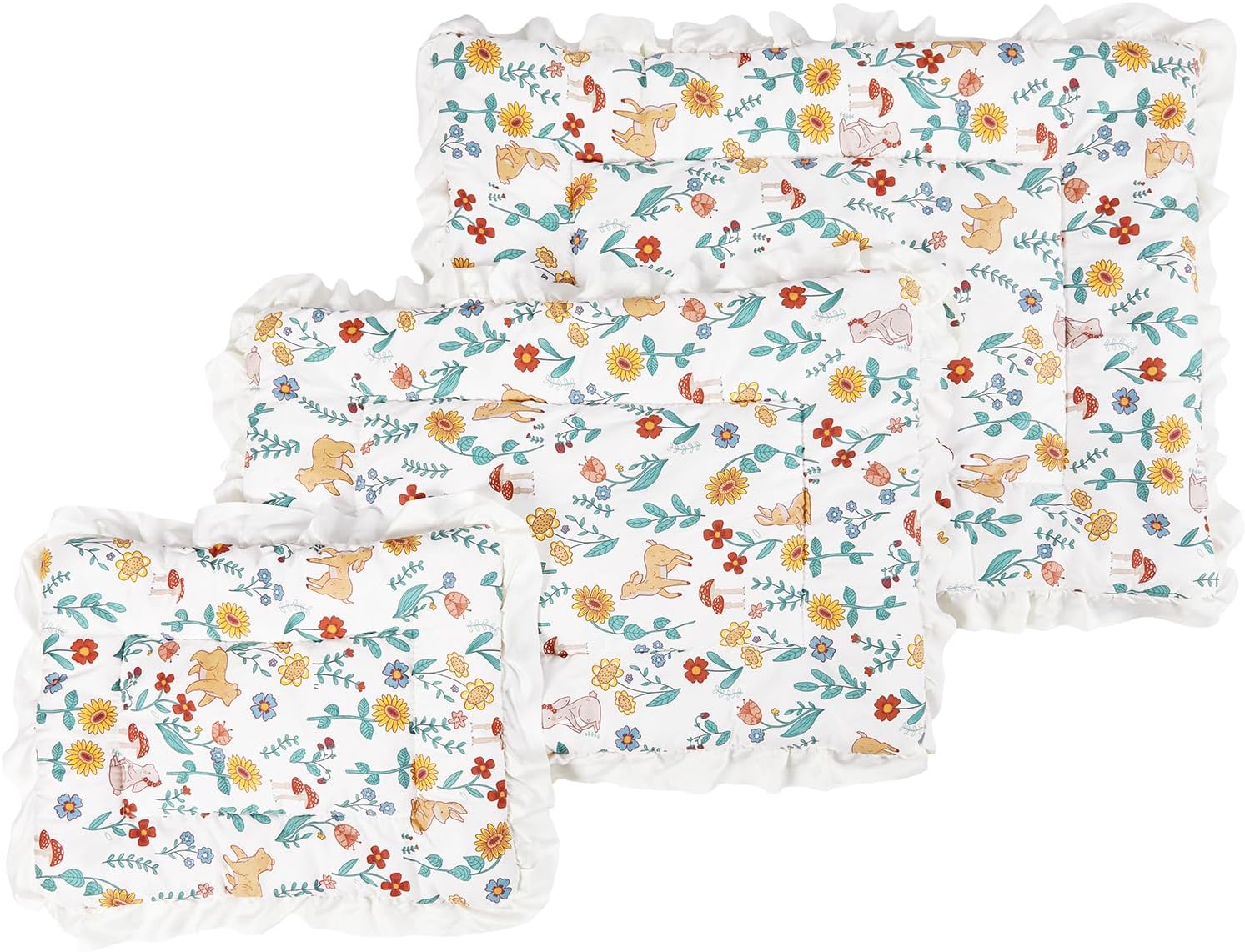 Tapete de cama floral para perro, tapete de felpa para perrera, cálido para invierno, tapete para dormir para gatos, cama antideslizante para
