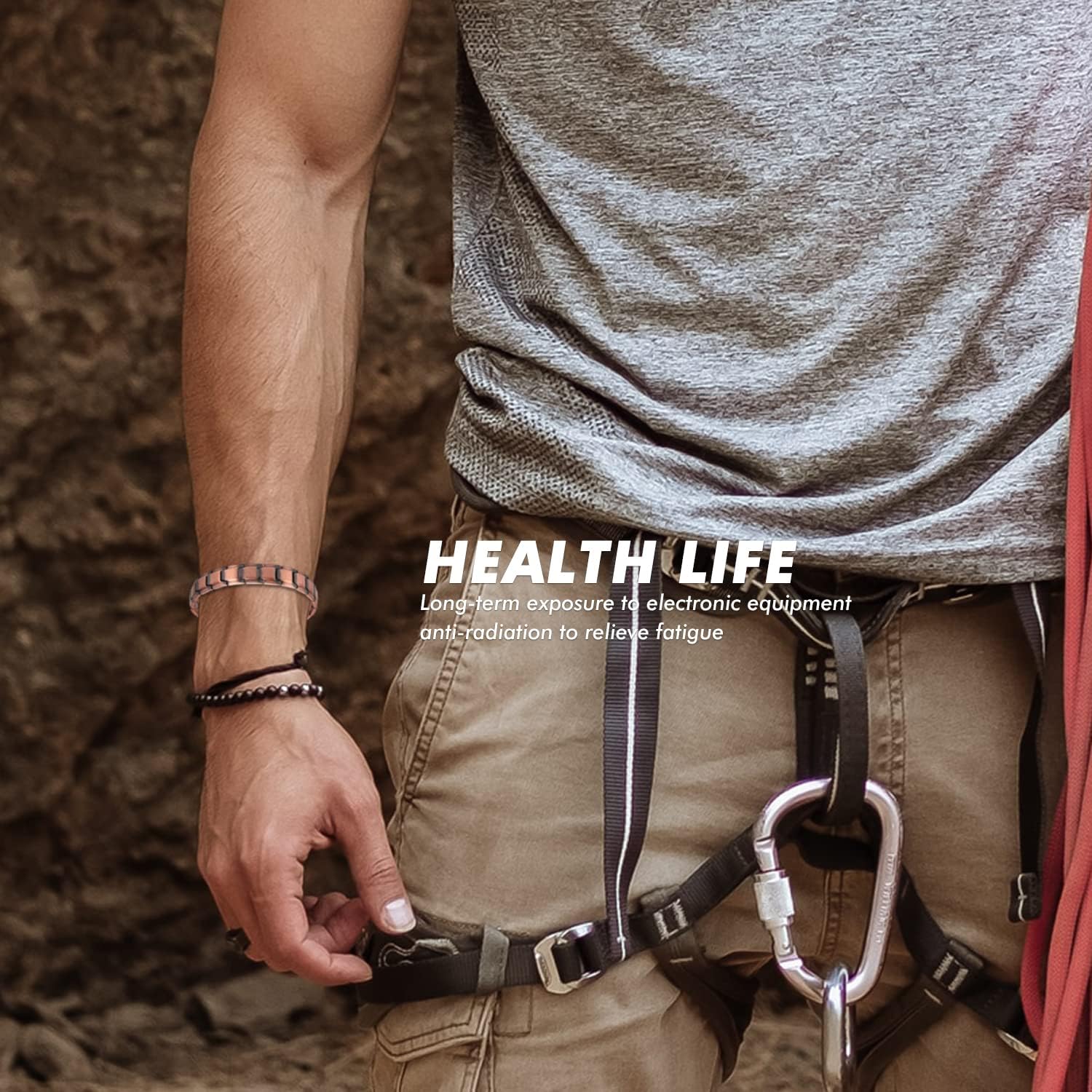 Pulsera de cobre para hombre, alivio de artritis y túnel carpiano, migraña, dolor de codo, cobre puro ajustable (cobre)