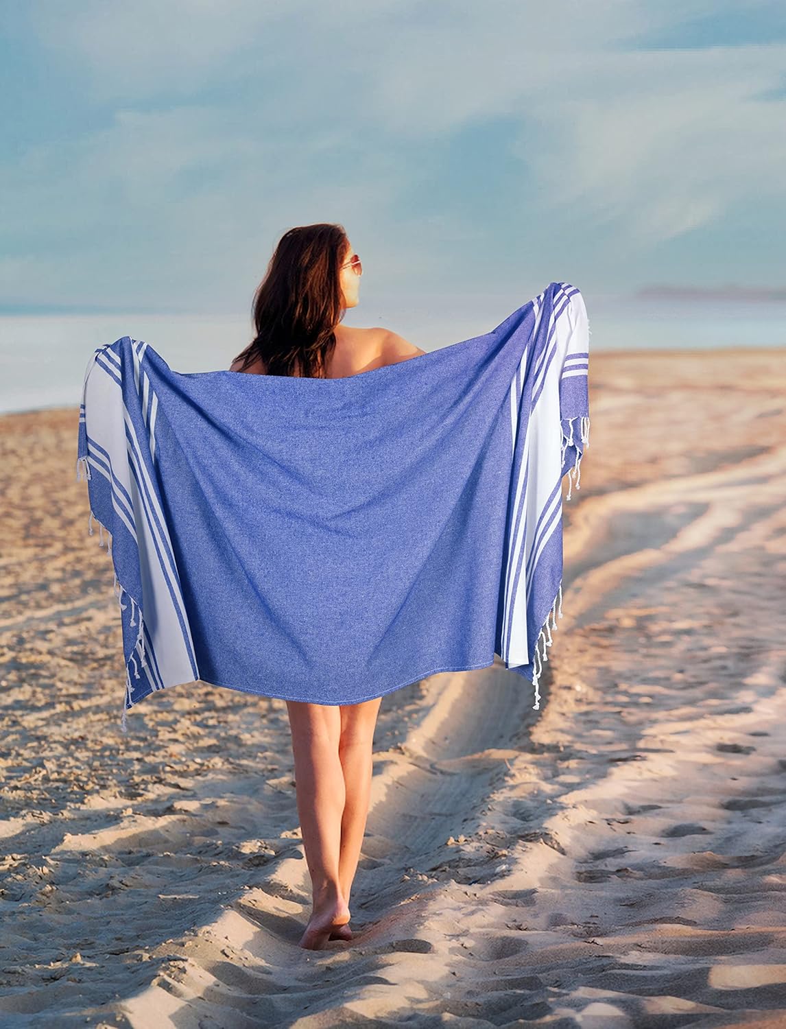 Paquete de 2 toallas de playa de algodón, toallas de playa turcas, toallas de gimnasio, toallas peshtemal turcas, toallas pestemal, toallas finas de