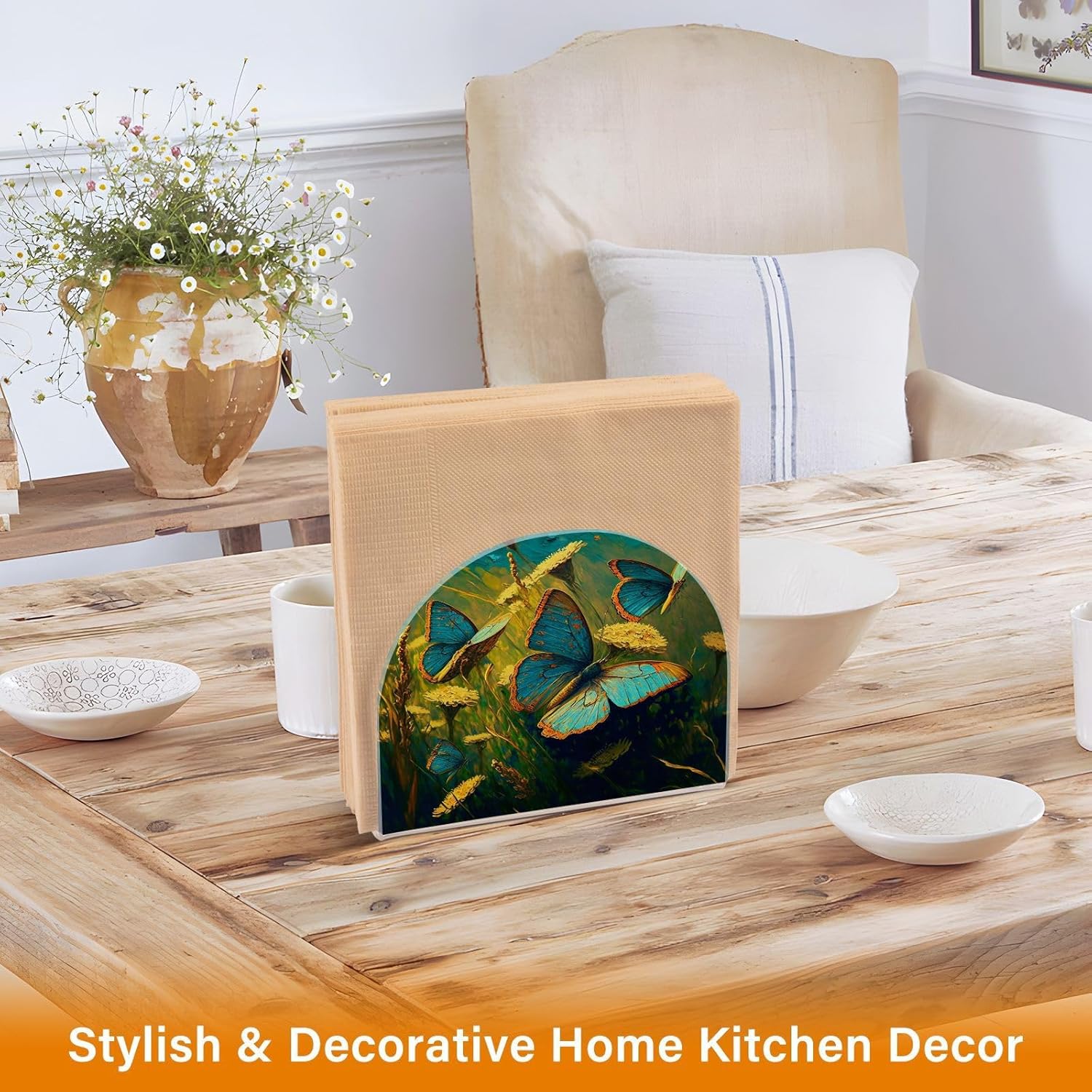 Acrylic Napkin Holder – PaperTowel Holder in Clear – Modern Decorative Guest Napkin Holder for Home Kitchen Dining Party Tables Restaurant