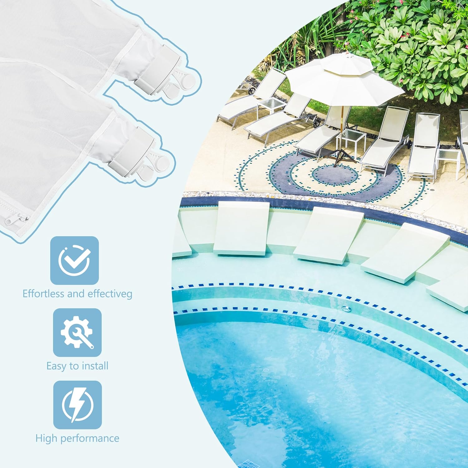 Bolsas con cremallera de repuesto para Polaris 280, 480 bolsas de filtro multiusos para limpiador de piscinas K13 K16 (paquete de 2)