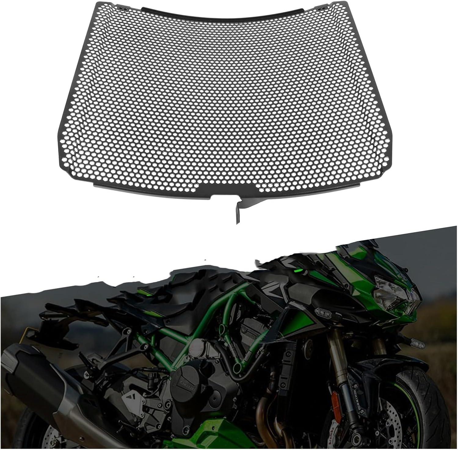 for Kawasa-&ki ZH2 Z H2 H2SX Ninja H2 R H2R SX SE Motorcycle CNC Radiator Grille Guard Protector Oil Coolar Cover Radiator Shield Motorcycle