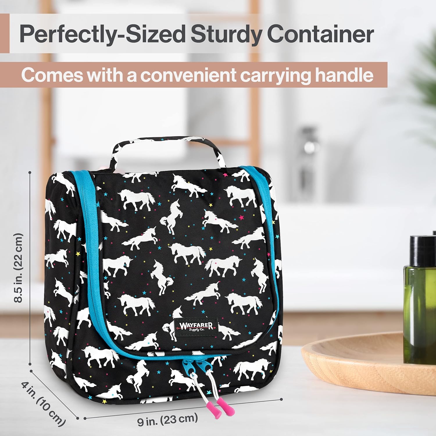 Wayfarer Supply – Neceser de viaje grande para mujeres y hombres, organizador de cosméticos de viaje colgante para artículos de tocador, suministros