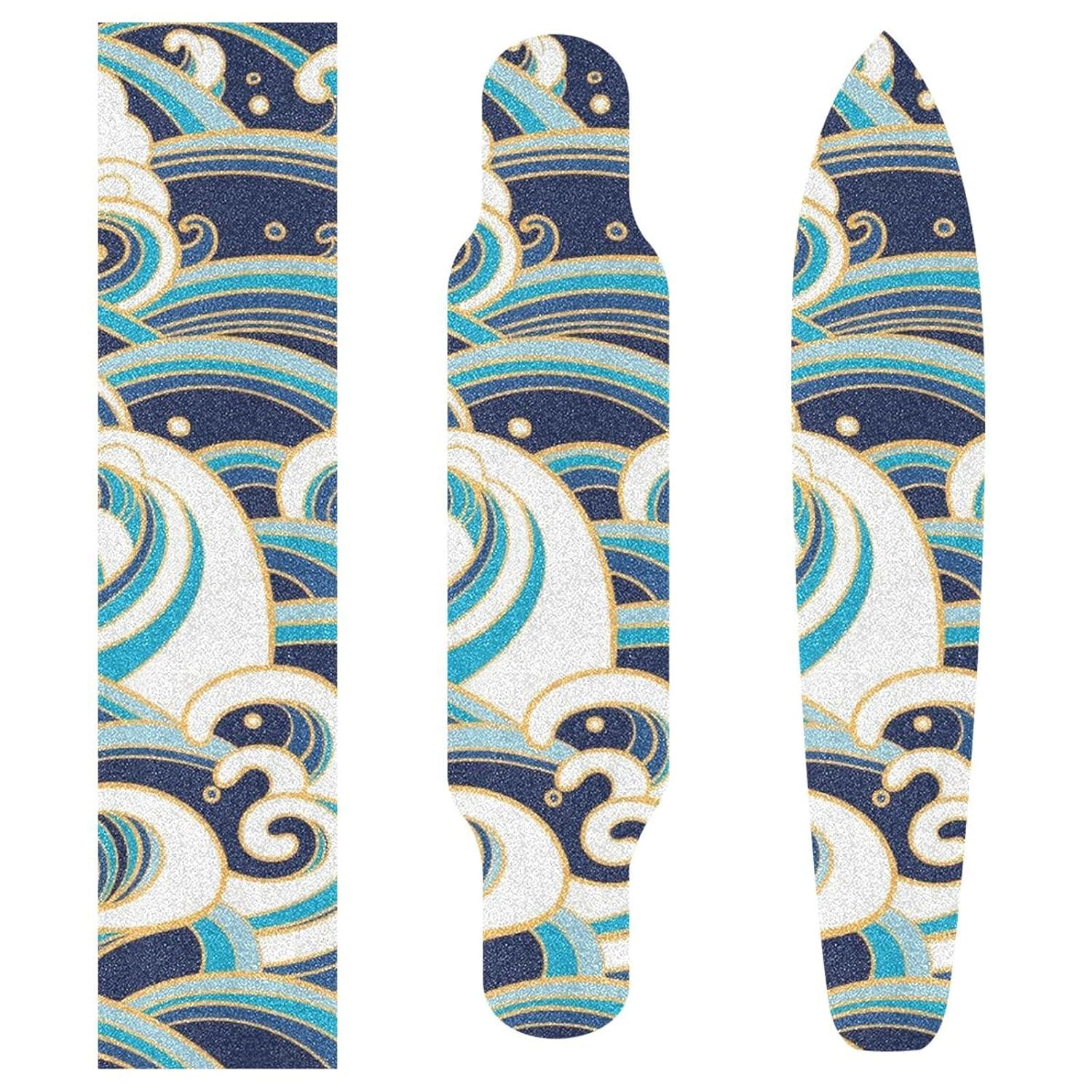 Ripple – Cinta de agarre impermeable para patineta, antideslizante, 33.1 x 9.1 pulgadas, papel de lija