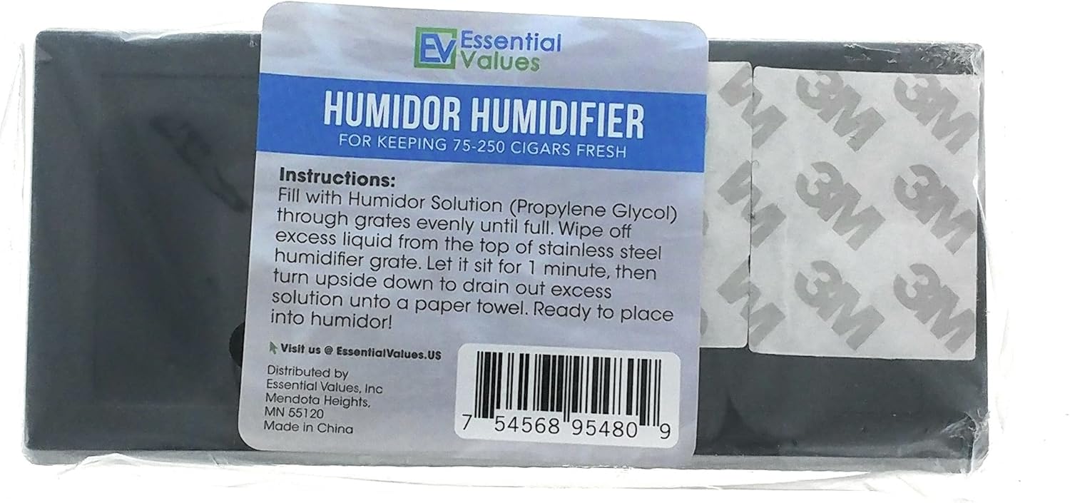 Humidor de cigarros, humidificador pequeñomedianogrande para 1-250 cigarros por Essential Values