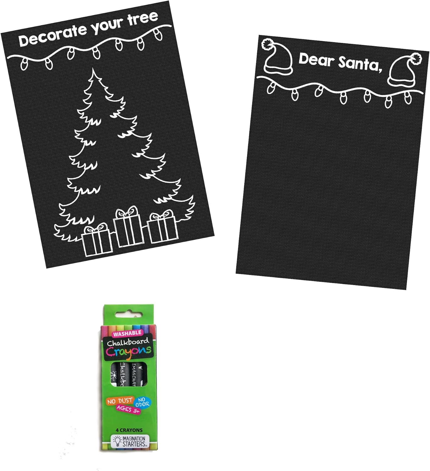 MiniMat – Kits de colorear – 4 crayones de pizarra, pizarras de tamaño pequeño de viaje para colorear, juego de viaje, sin polvo, reutilizable,