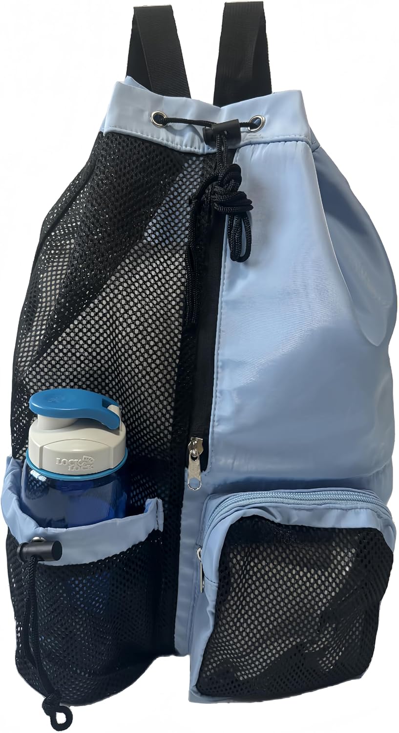 Mochila de malla con cordón, bolsa de buceo, bolsa de natación, mochila de playa de bolsillo húmedo, bolsa de playa de malla grande para natación,