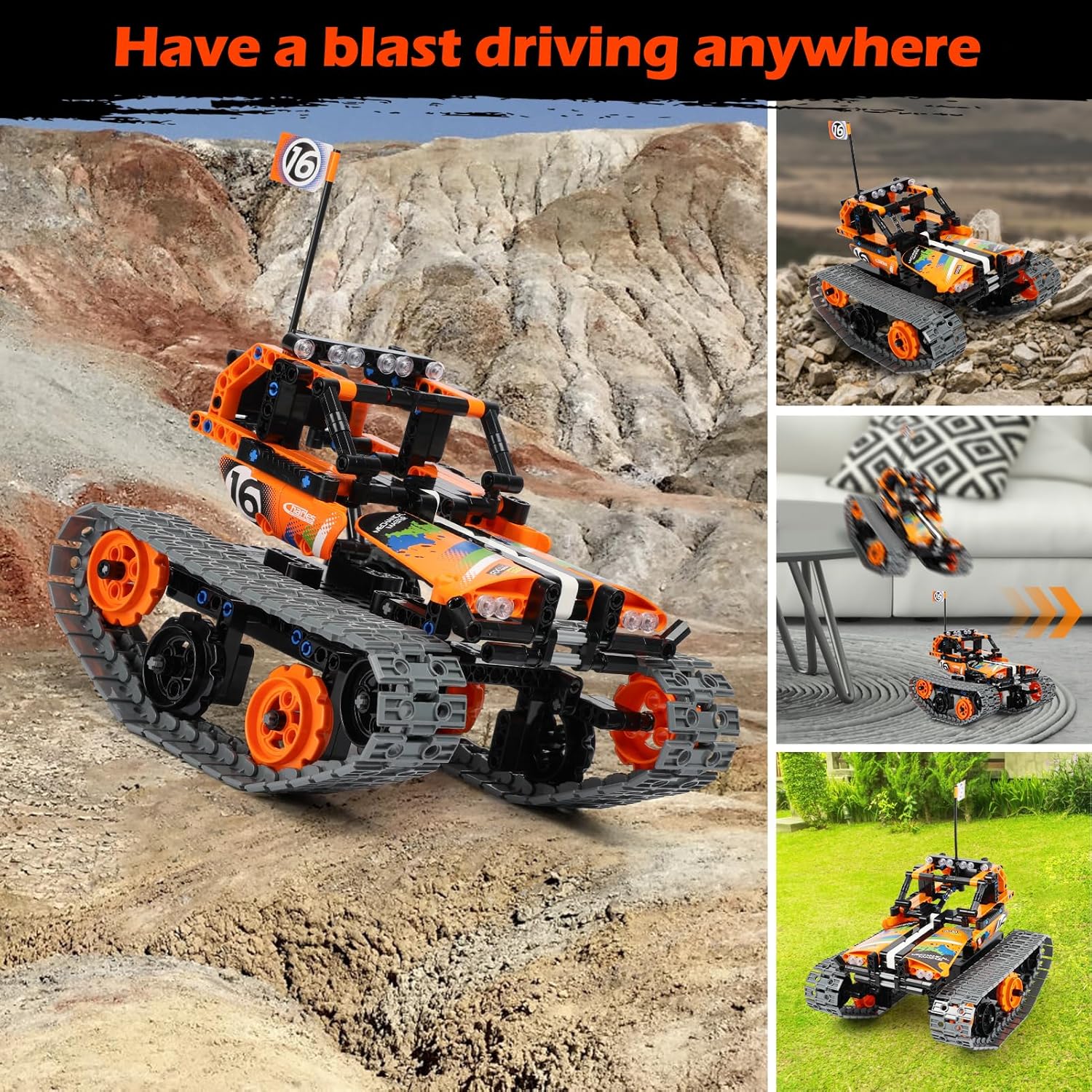 Juguetes de construcción STEM regalos para niños de 8 a 12 años de edad con control remoto y aplicación de control remoto y kit de tanque de robot