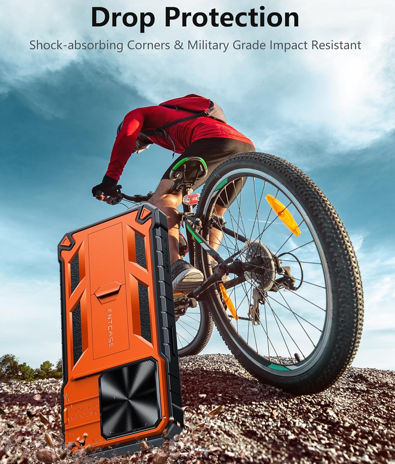 FNTCASE Funda para iPhone 15 Pro protección contra caídas y golpes de grado militar con soporte y tobogán  Protección resistente con textura de