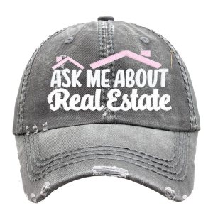 Women’s Ask Me About Real Estate Agent Hat, Baseball or High Ponytail Cap, Funny Cute Pun Logo Gift, Custom Marketing Tools Ideas for Her New Agent Women’s Ask Me About Real Estate Agent Hat, Baseball or High Ponytail Cap, Funny Cute Pun Logo Gift, Custom Marketing Tools Ideas for Her New Agent