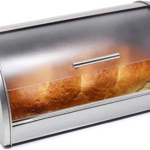 Galashield Panera para encimera de cocina  Contenedor de almacenamiento para pan  Panera de acero inoxidable con parte superior enrollable de Galashield Panera para encimera de cocina  Contenedor de almacenamiento para pan  Panera de acero inoxidable con parte superior enrollable de