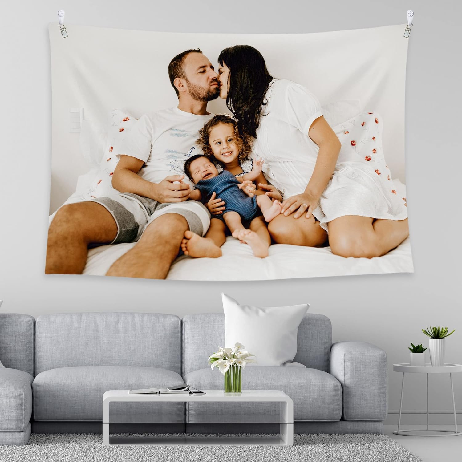 BLINGPAINTING Tapiz personalizado para cargar imágenes personalizables, telón de fondo personalizado, crea tu propio tapiz para colgar en la pared