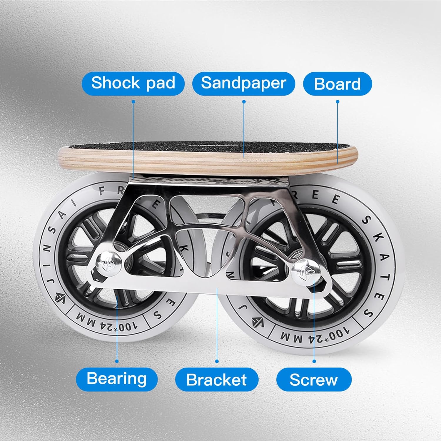 Freesktes Drift Board Brush Street Transport Big Wheel Road Board High Elastic Super Wheel Race Marathon Tabla entera Split Skateboard-Rueda de