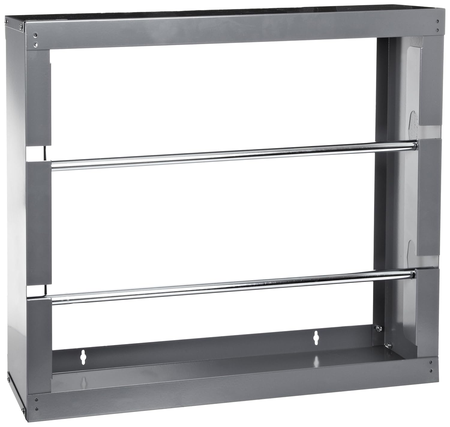 Durham Estante de carrete de alambre de acero laminado en frío gris 384-95 con 2 varillas, 26-18 pulgadas de ancho x 17-78 pulgadas de alto x 6