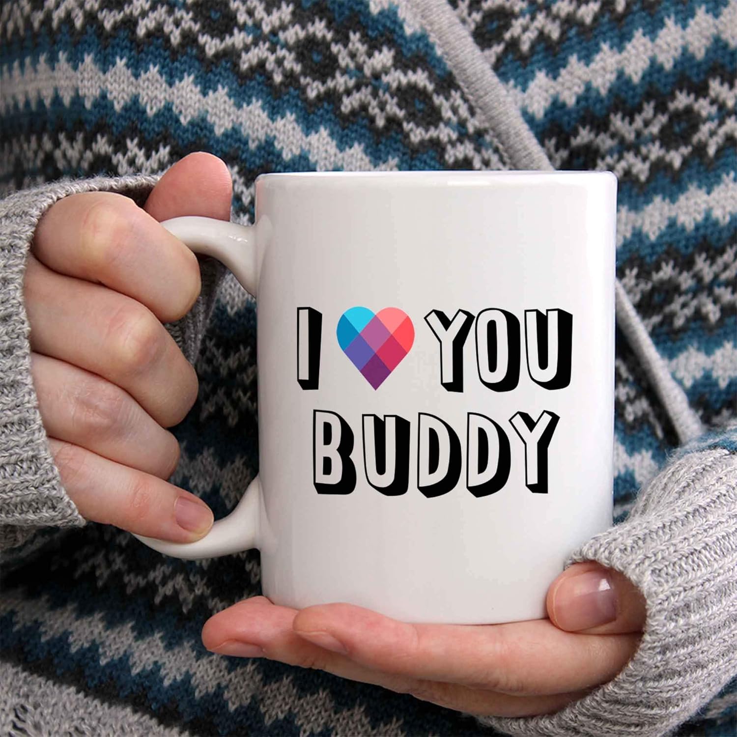 Taza de café con texto en inglés “I Love You Budd”, taza de cerámica personalizada con nombre, regalo personalizado de cumpleañosNavidad, regalo de