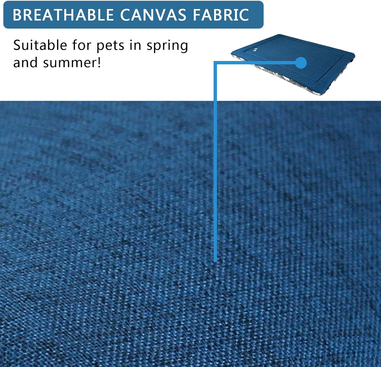 KROSER Fancy – Tapete reversible para jaula de perro, tapete para cama de perro (fresco y cálido), almohadilla para cama de perro con lavable a