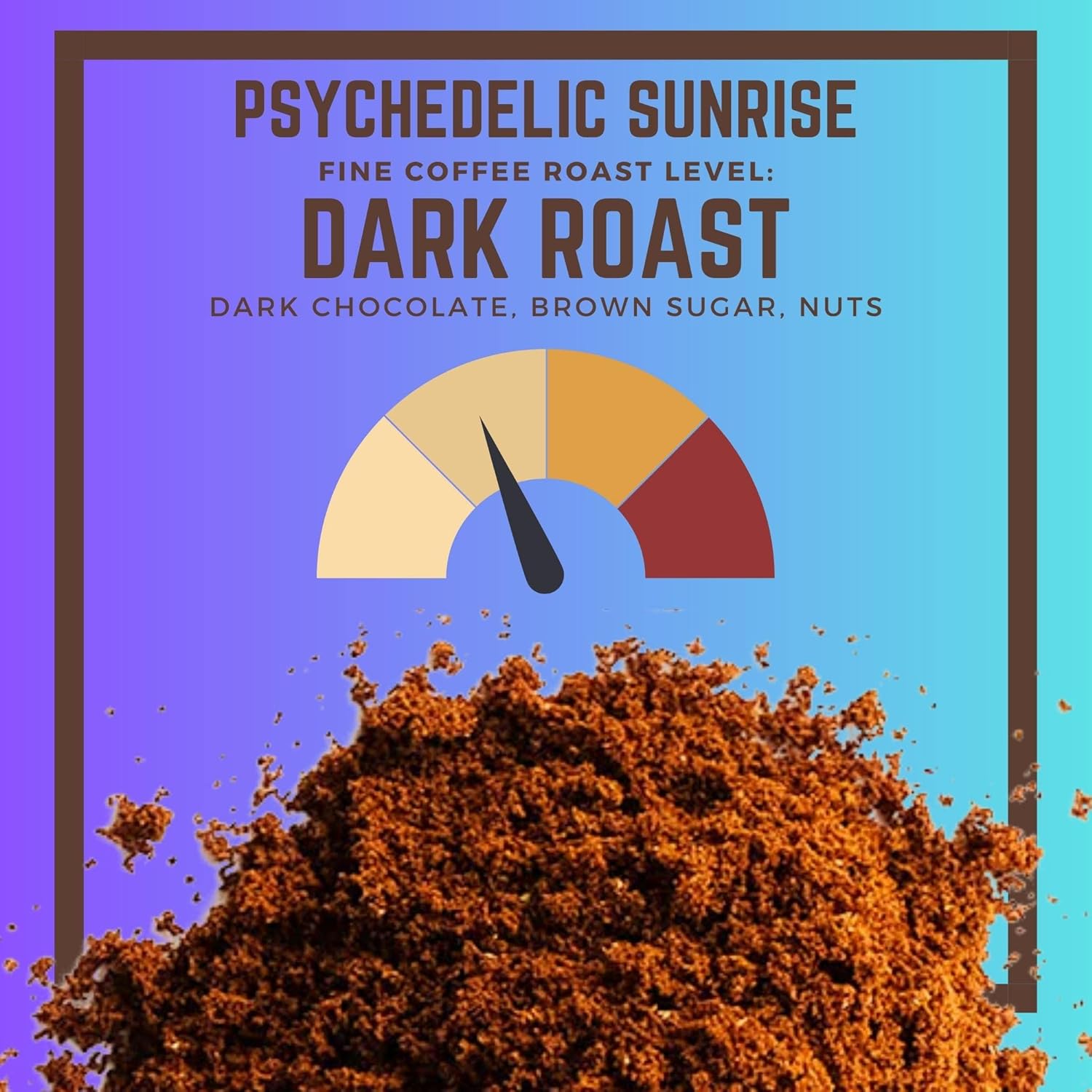 Disco Coffee Mezcla de café orgánico de tostado oscuro psicodélico amanecer, café de calidad premium, Nicaragua, cereza india Robusta (prensa