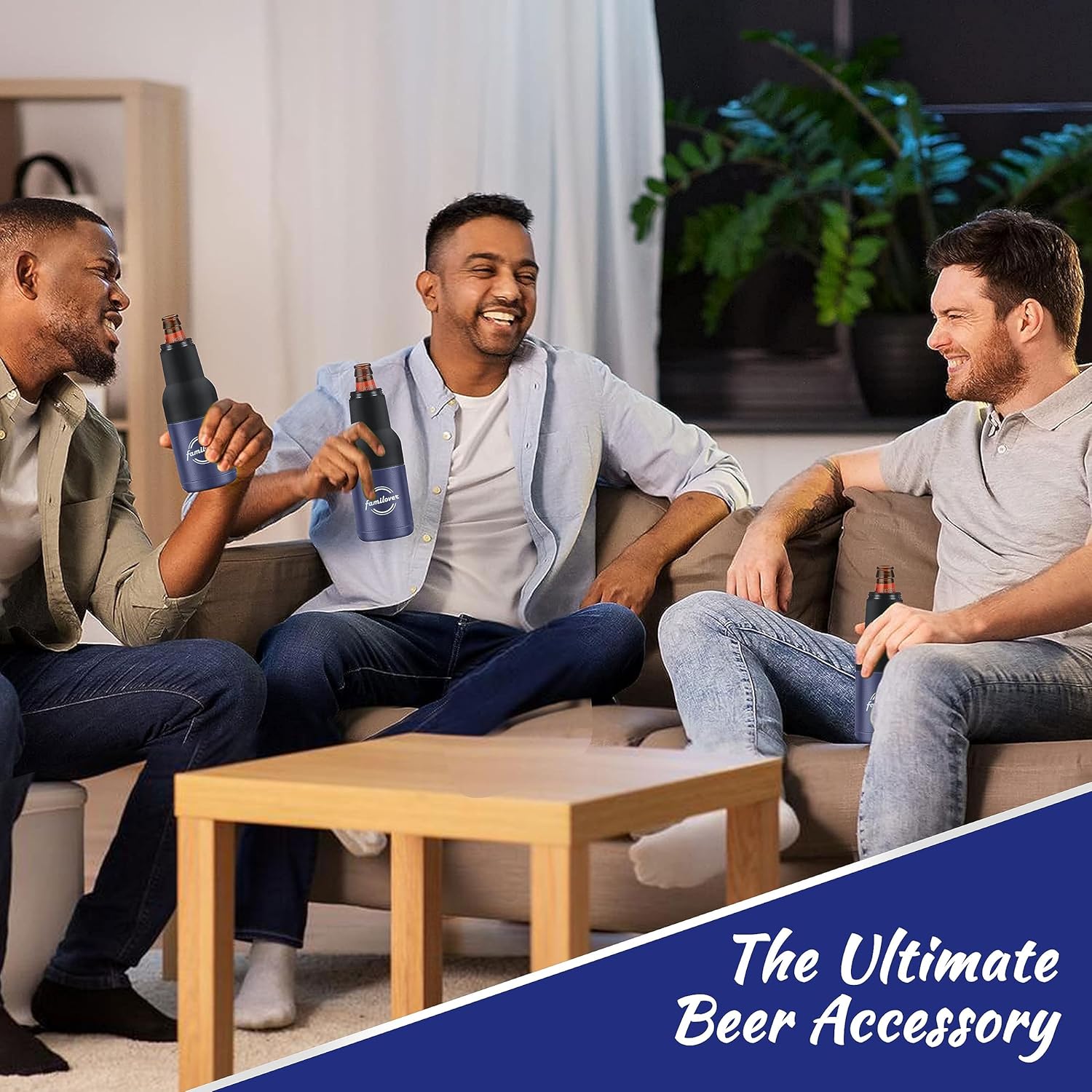 Abrelatas de botellas de cerveza acero inoxidable de doble pared aislado al vacío 4 en 1 con abridor de cerveza, se adapta a latas estándar de 12